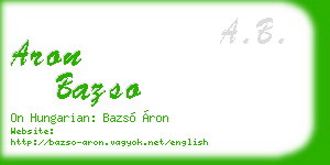 aron bazso business card
